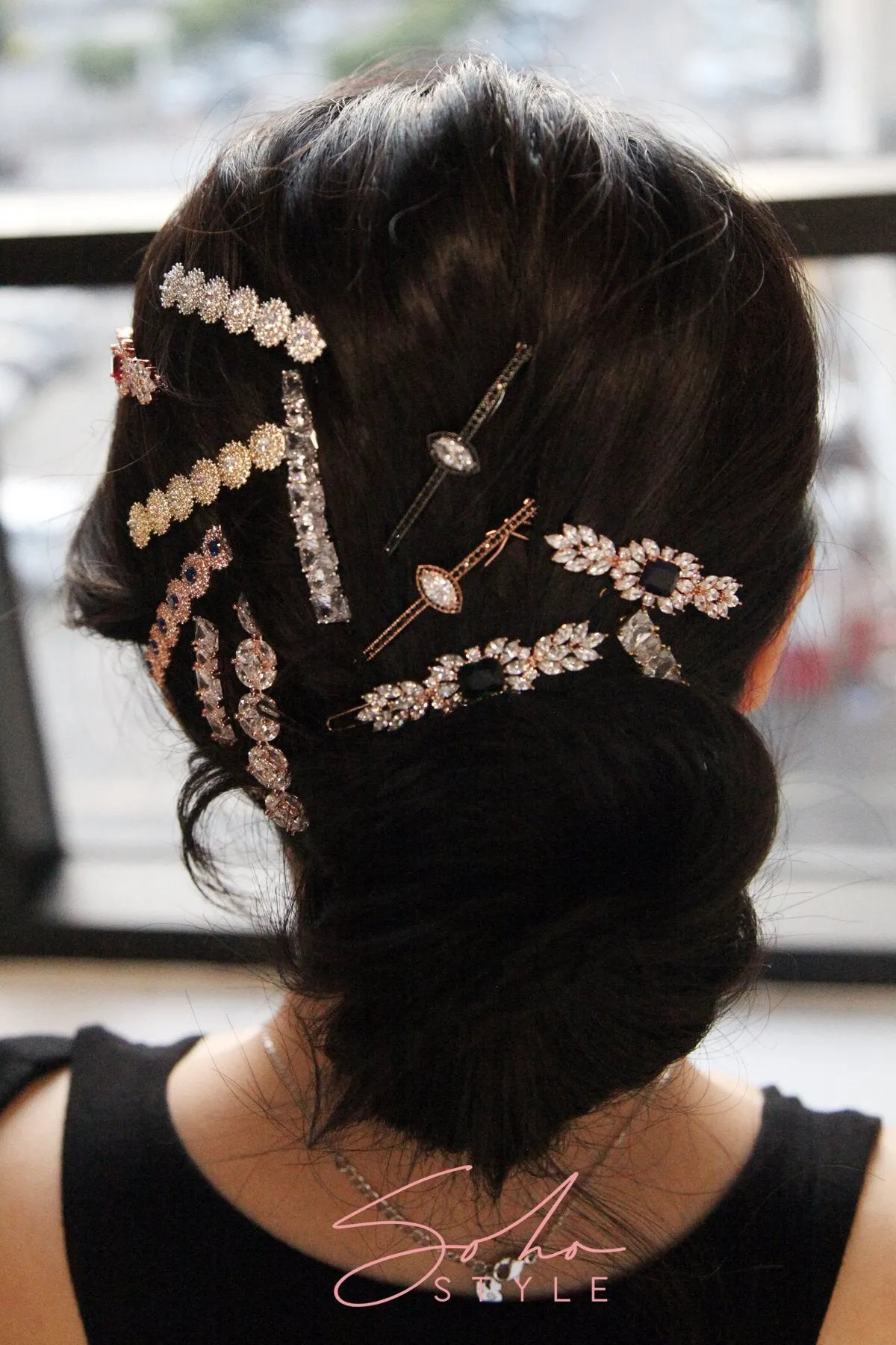 Emerald sparkle hair clip Barrette