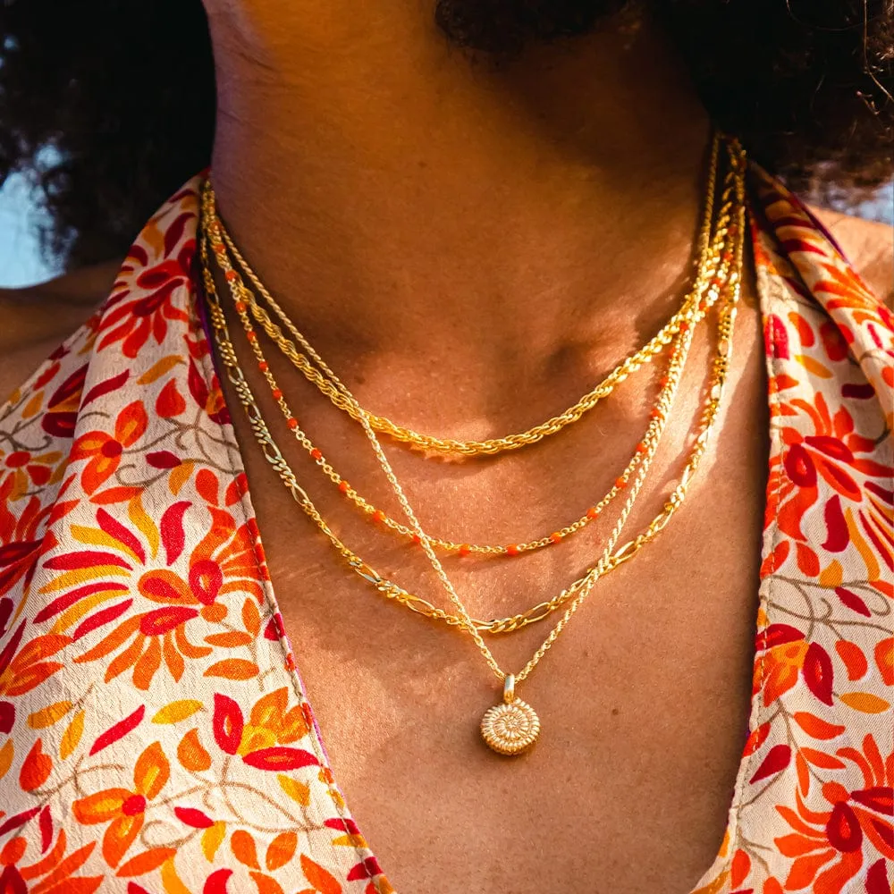 Figaro Chain Necklace 18ct Gold Plate