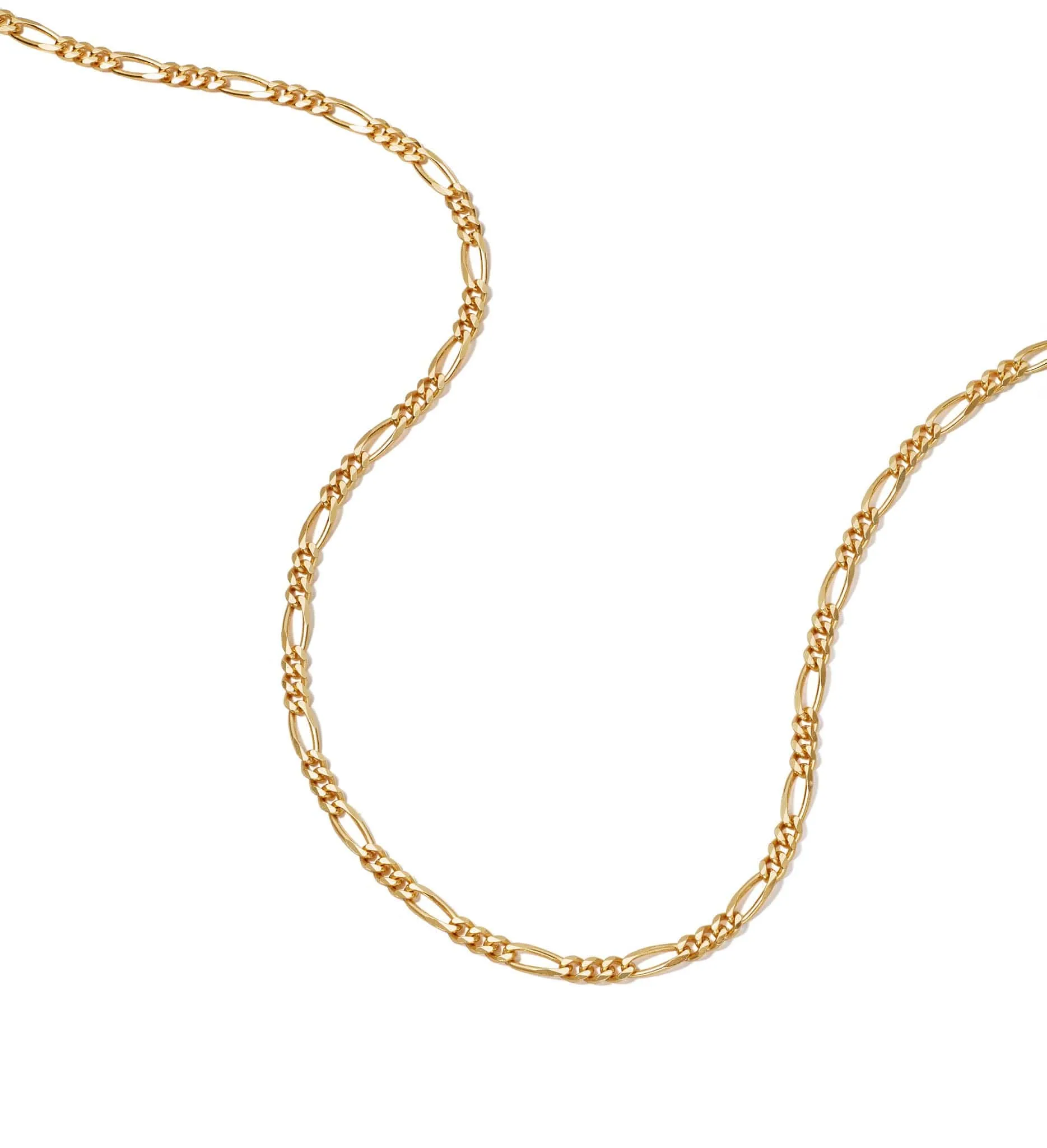 Figaro Chain Necklace 18ct Gold Plate