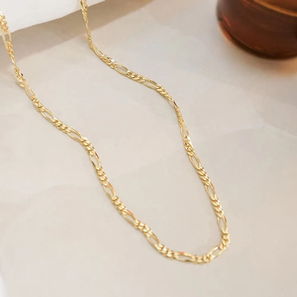 Figaro Chain Necklace 18ct Gold Plate