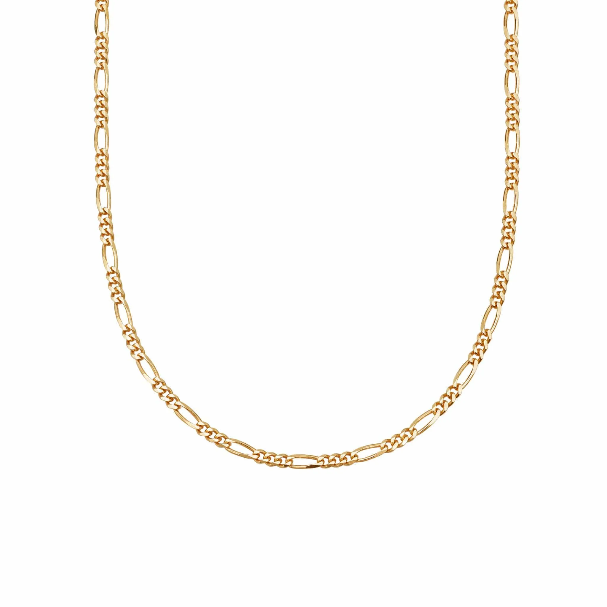 Figaro Chain Necklace 18ct Gold Plate