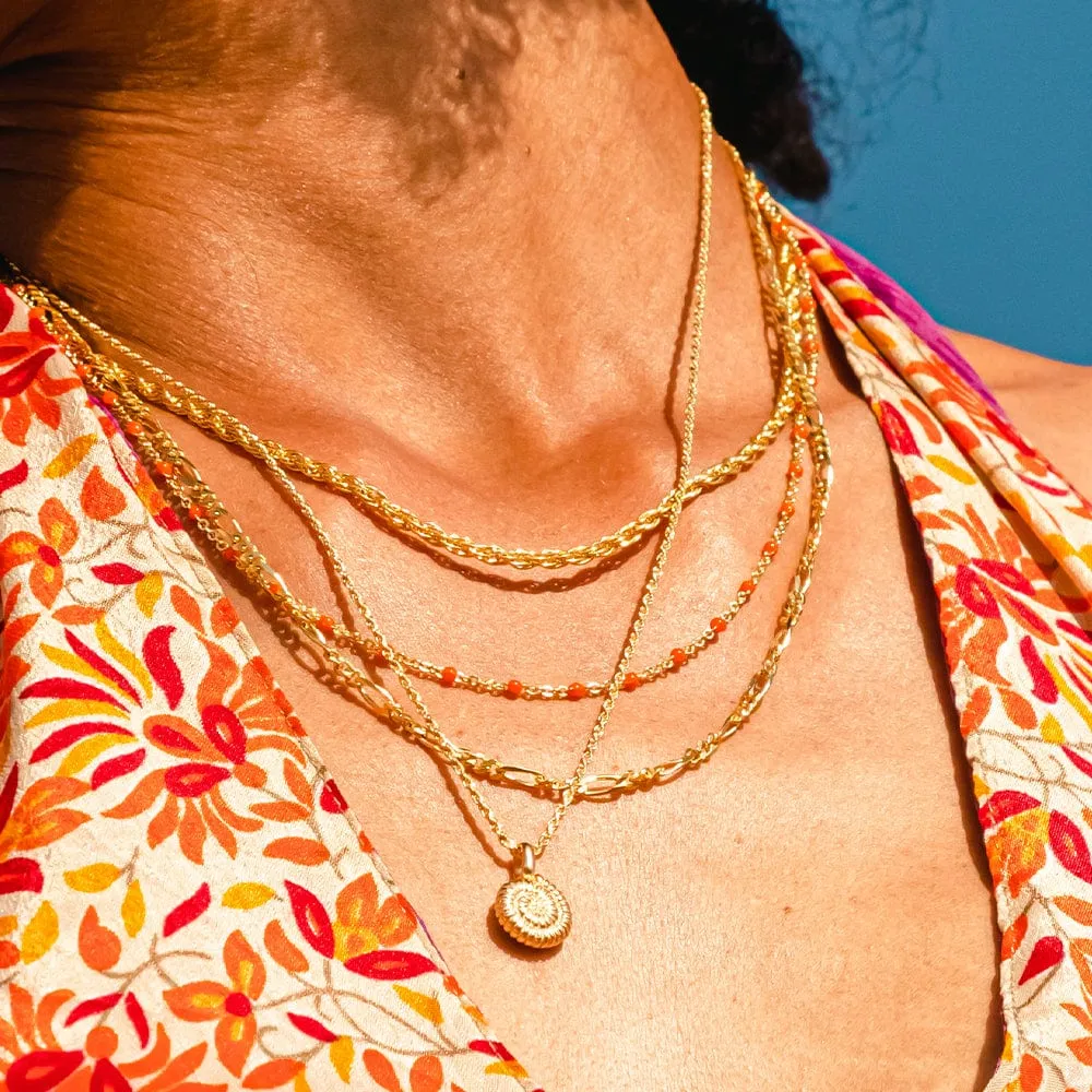 Figaro Chain Necklace 18ct Gold Plate