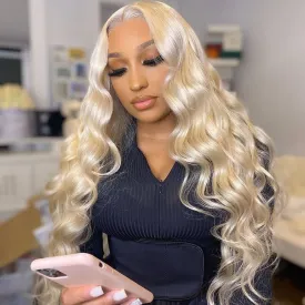 Frontal Wig Brazilian Straight Lace Front Human Hair Wigs For Black Women Honey Blonde Body Wave 30 Inch T Part Lace Front