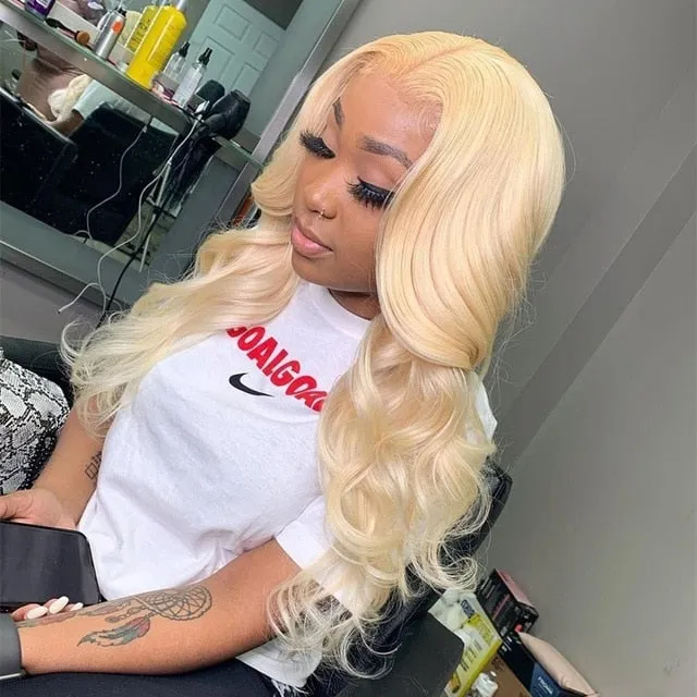 Frontal Wig Brazilian Straight Lace Front Human Hair Wigs For Black Women Honey Blonde Body Wave 30 Inch T Part Lace Front