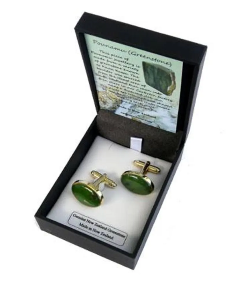 Genuine NZ Greenstone Cufflinks