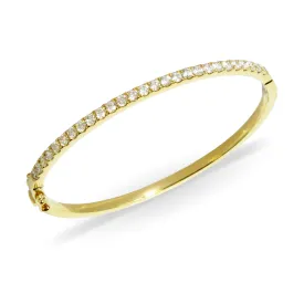 Gold and Diamond Bangle Bracelet