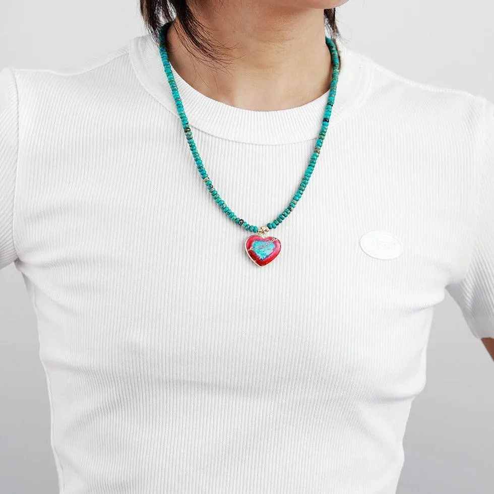 'Heart' Blue Jasper Pendant Necklace