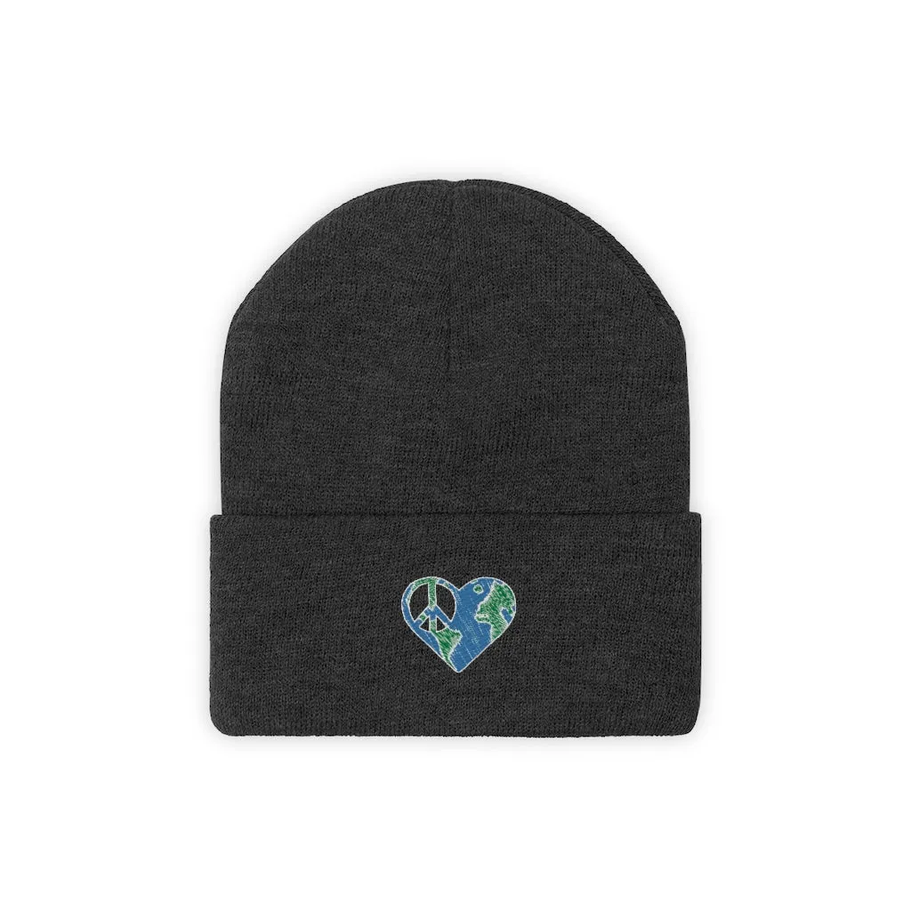 I heart peace- Knit Beanie