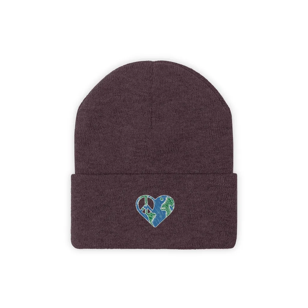 I heart peace- Knit Beanie