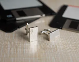 Ingot cufflinks swivel bar