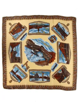 Italian Souvenir Venice Print Vintage Scarf