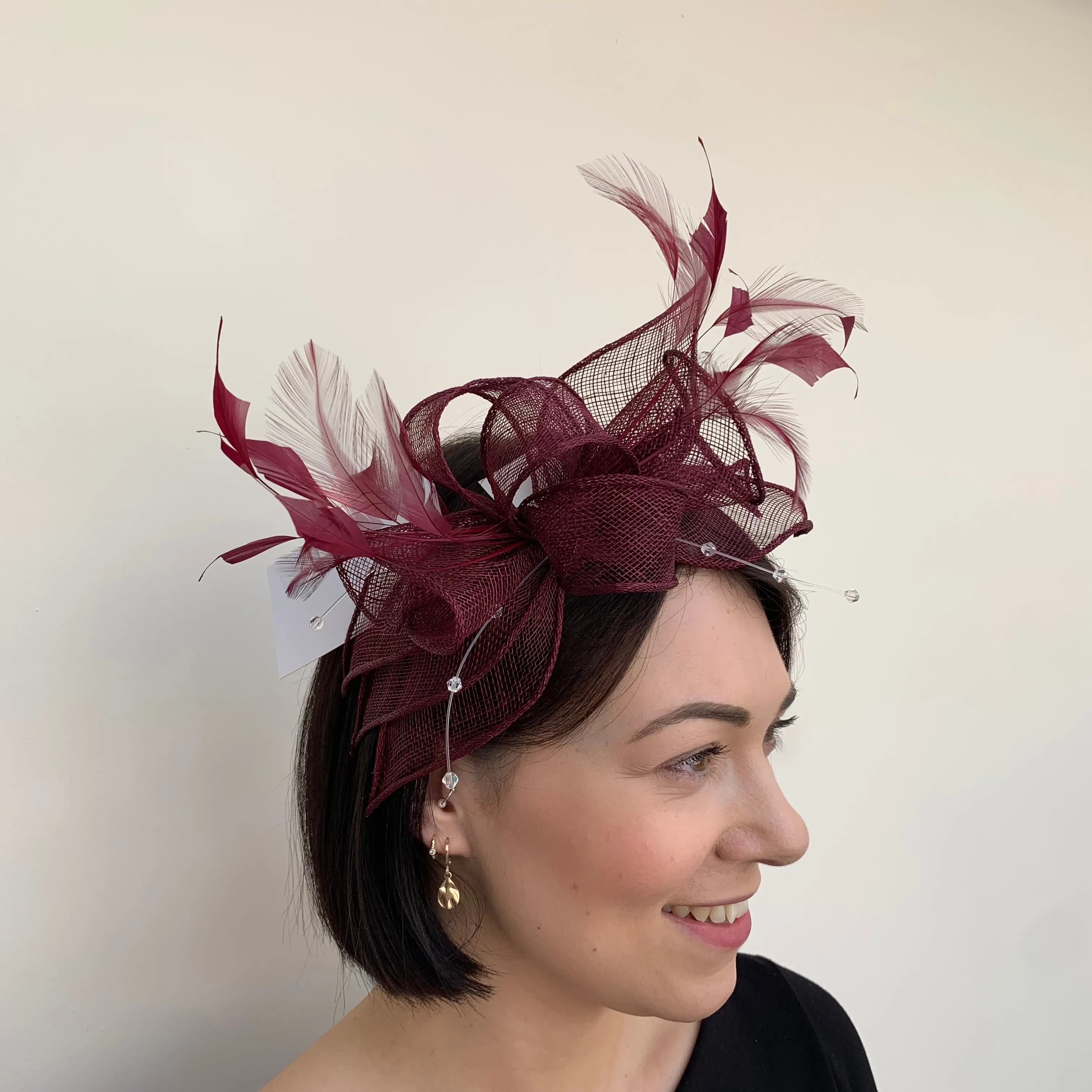 J Bees JB23/318 Fascinator in Reds