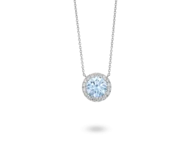 Lab-Grown Diamond 2ct. tw. Halo Pendant | Blue