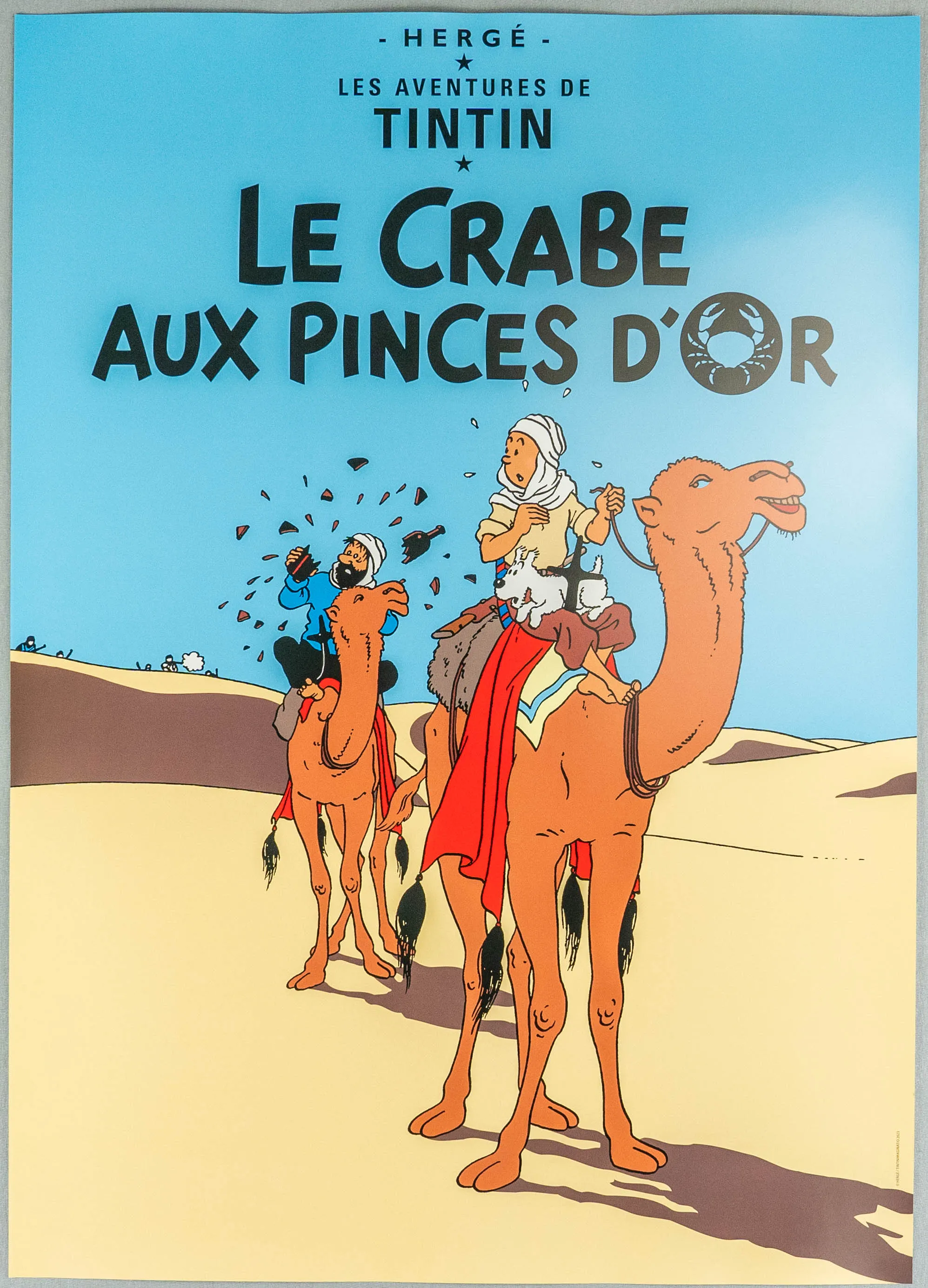 Le Crabe Aux Pinces D'or: Large Tintin Title Cover Poster by Moulinsart 50x70cm