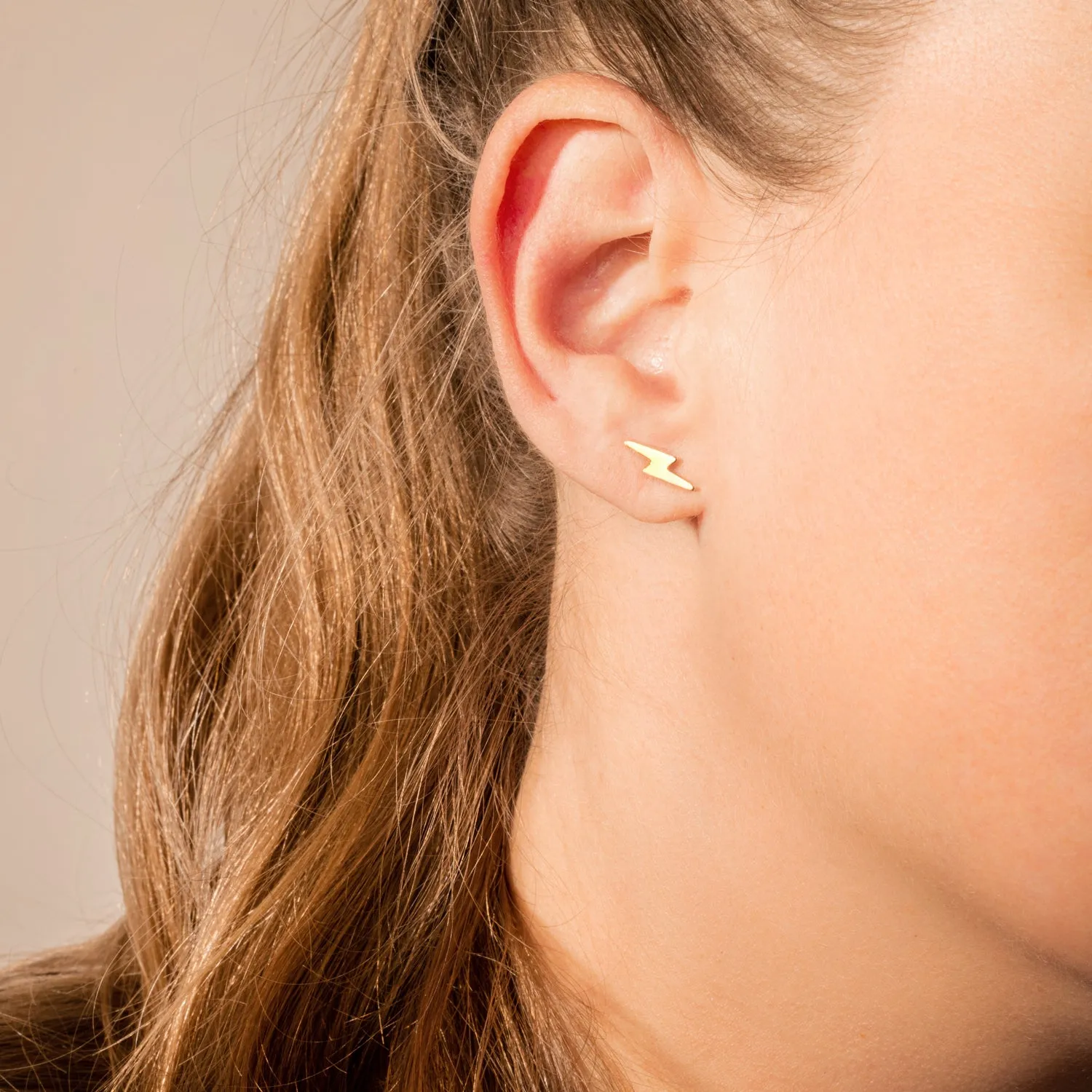 Lightning Bolt Stud Earrings