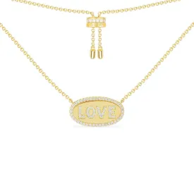 LOVE Adjustable Necklace - Yellow Silver