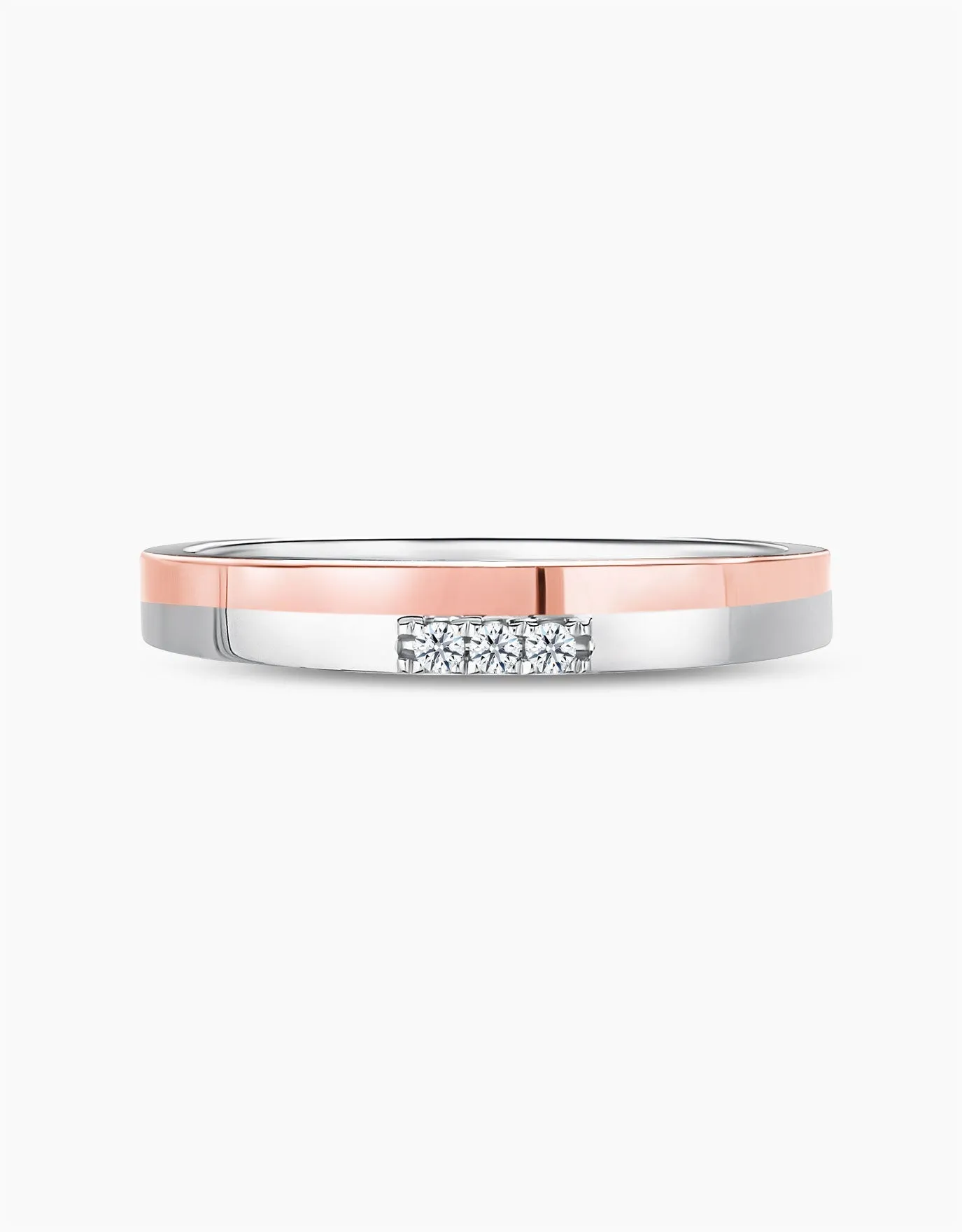 LVC Tresor Calene Wedding Band with Diamonds in Duo Tone