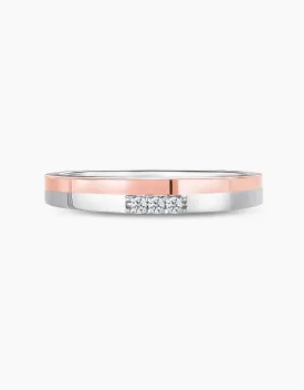 LVC Tresor Calene Wedding Band with Diamonds in Duo Tone