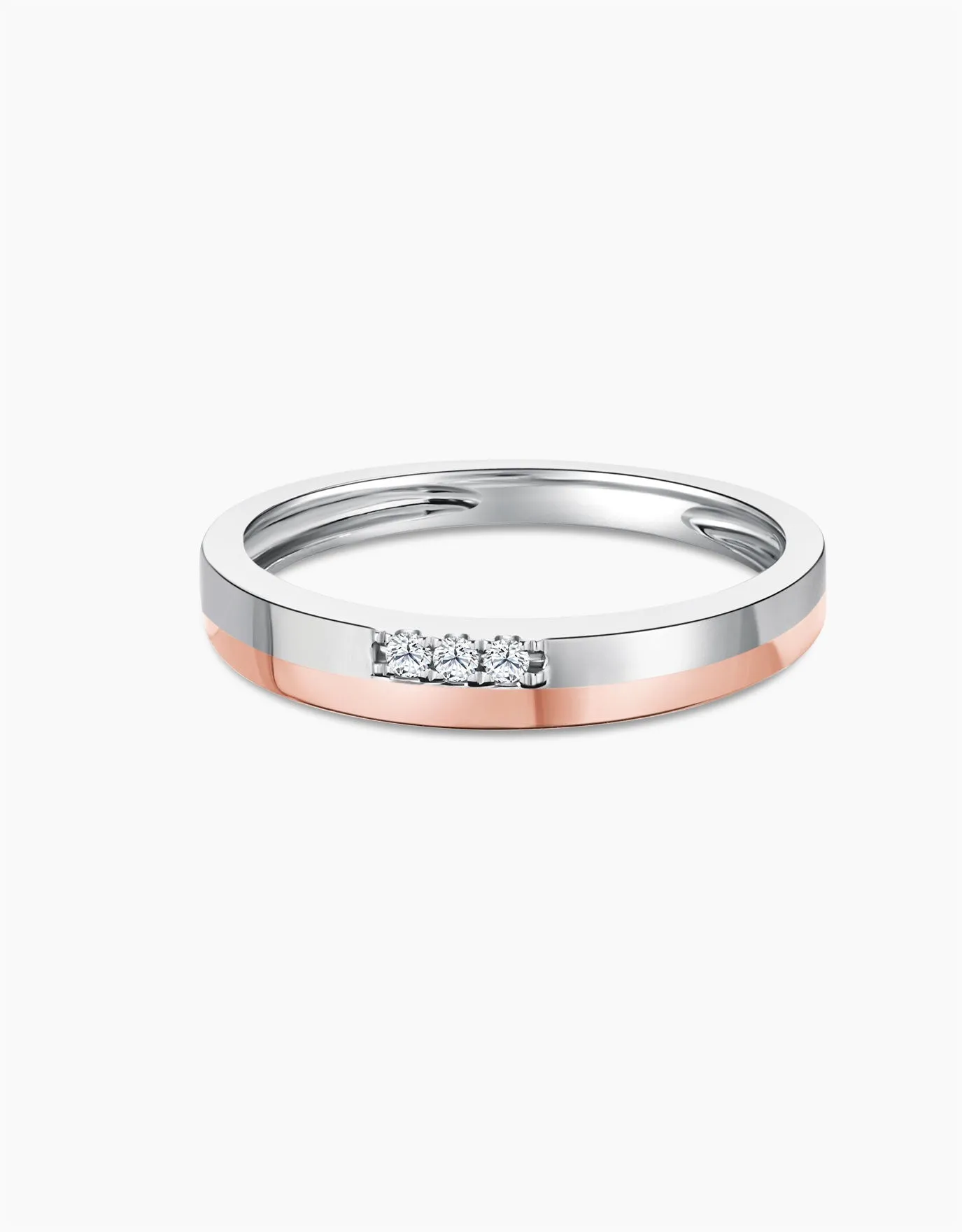 LVC Tresor Calene Wedding Band with Diamonds in Duo Tone