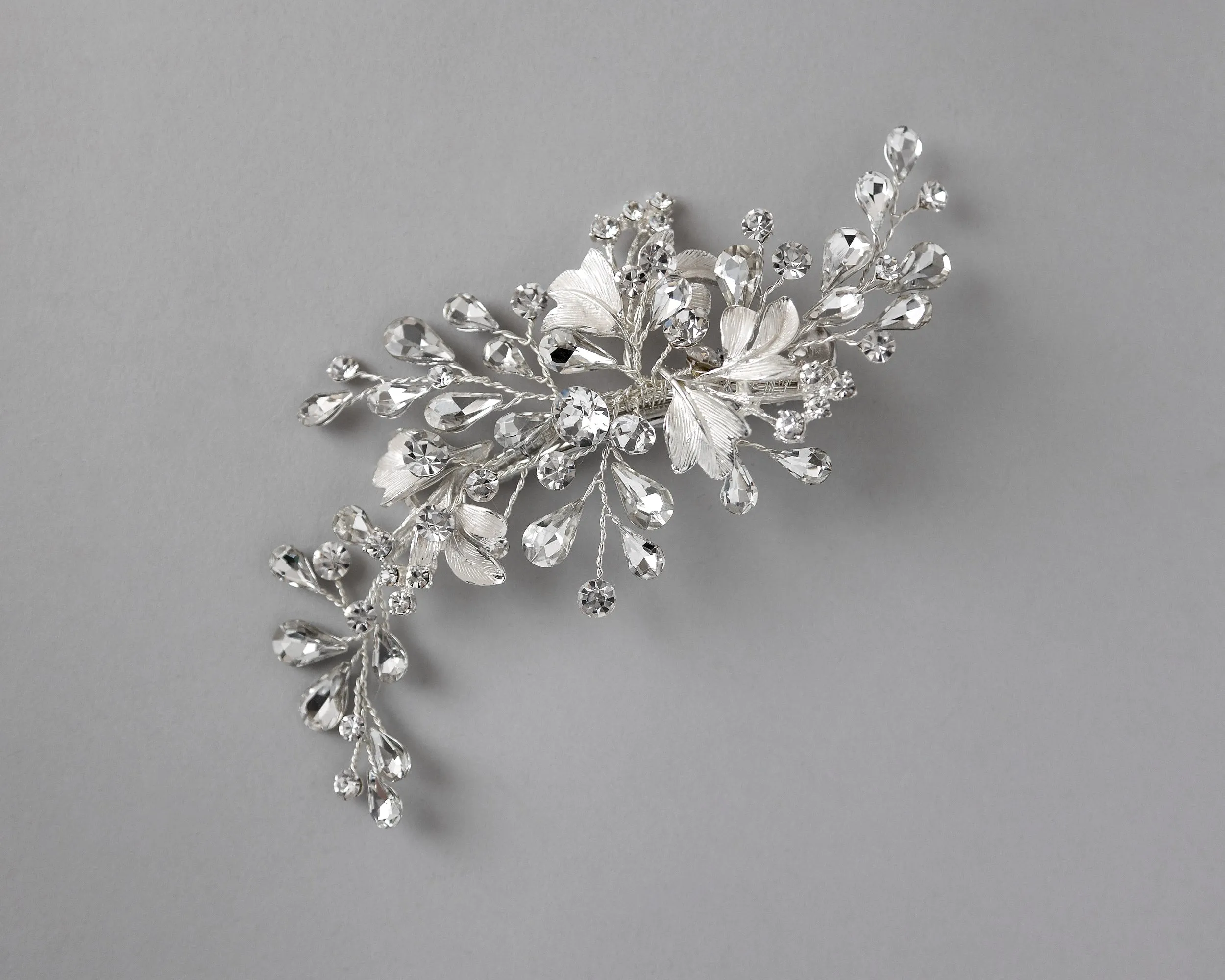 Matte Silver Bridal Hair Clip