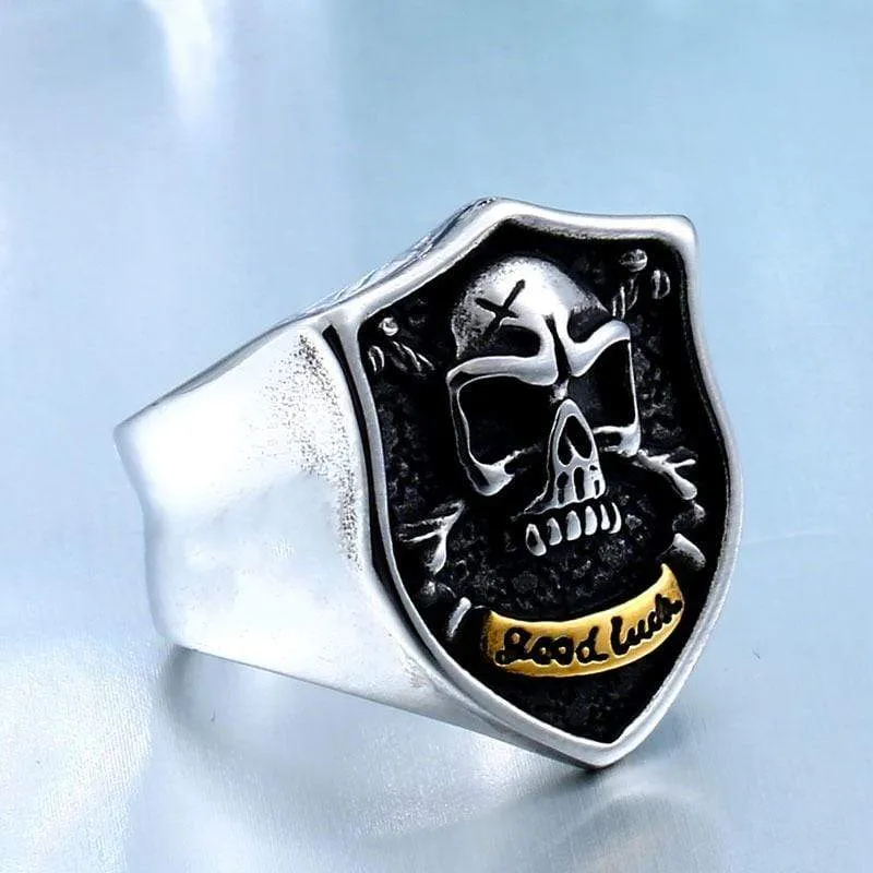 Men's Punk Good Luck Skull Rings