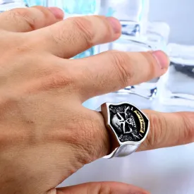 Men's Punk Good Luck Skull Rings