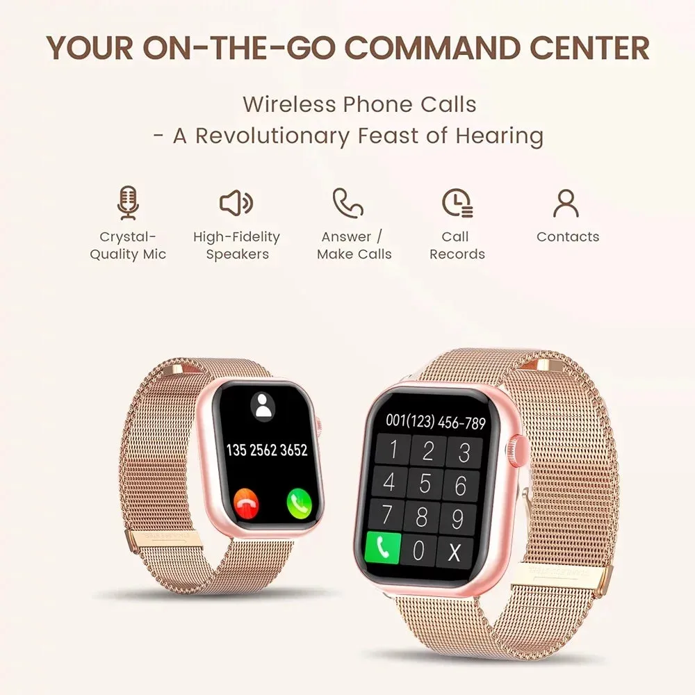 Mingdaln 2024 New 1.85-inch Men Women's Smartwatch with Answer/Make Calls/100  Sports Modes/Message Reminder, IP67 Waterproof Fitness Tracker for Android iPhone DevicesPerfect for Holiday Gifts
