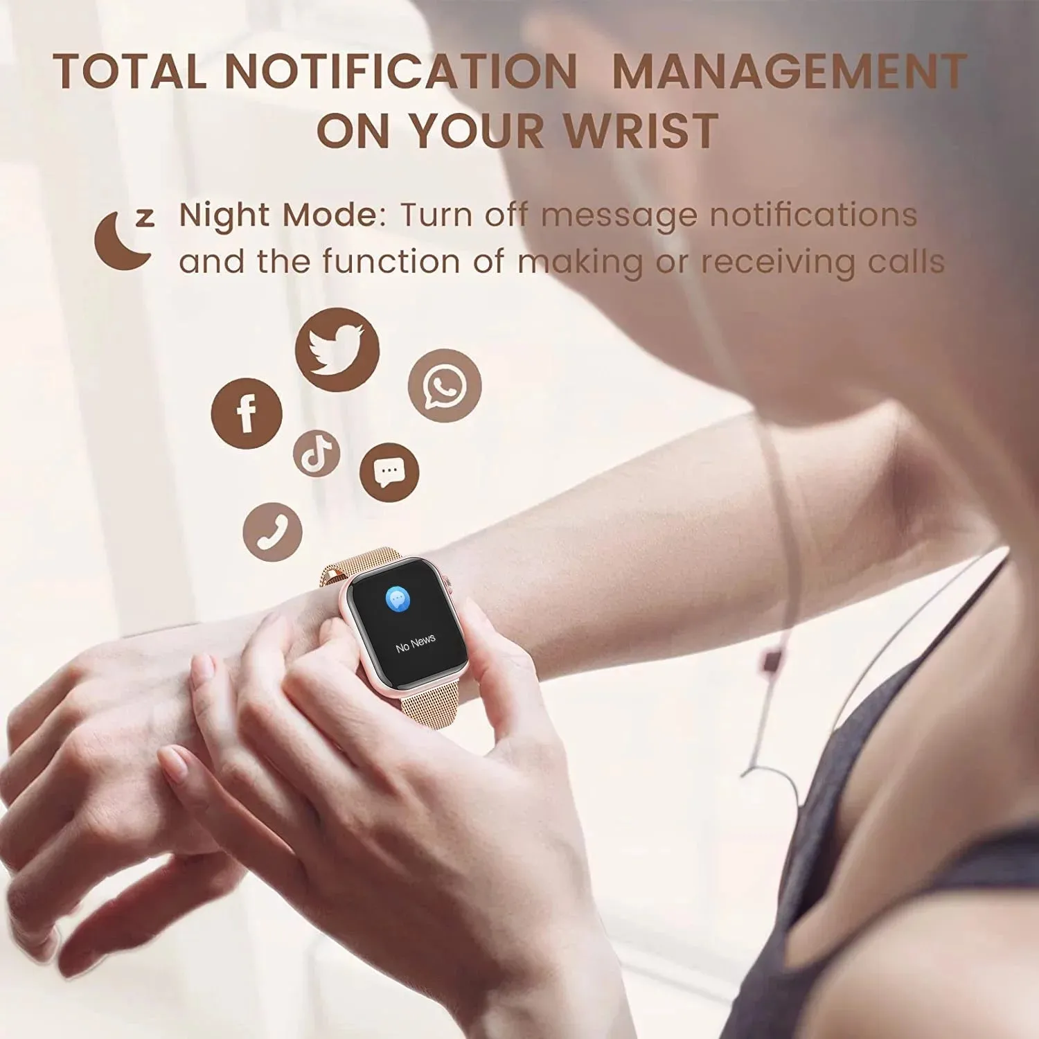 Mingdaln 2024 New 1.85-inch Men Women's Smartwatch with Answer/Make Calls/100  Sports Modes/Message Reminder, IP67 Waterproof Fitness Tracker for Android iPhone DevicesPerfect for Holiday Gifts