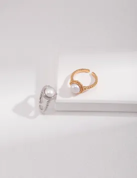 Minimalist French Style Pearl Rings