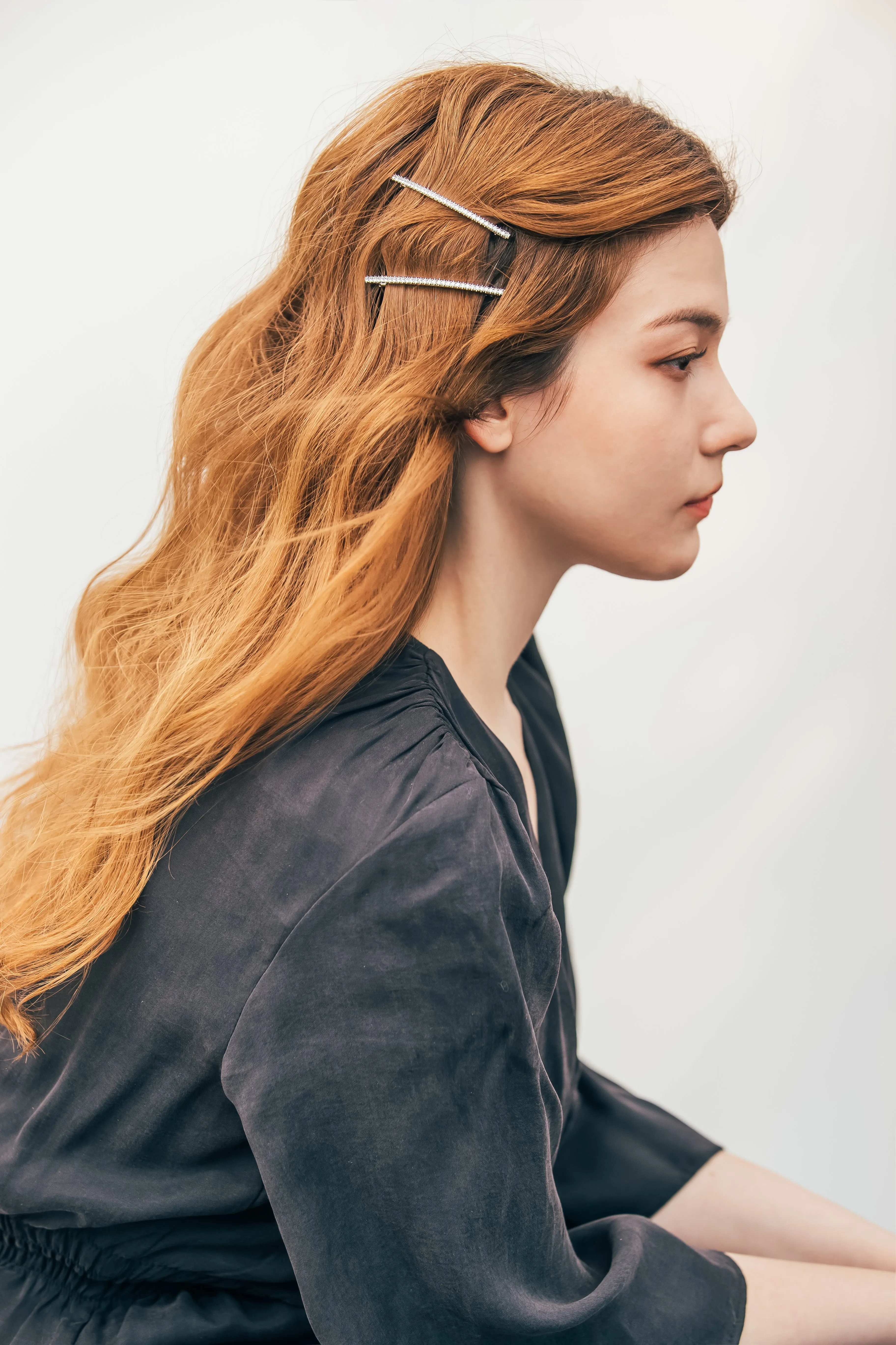 Mist rhinestone hair barrettes