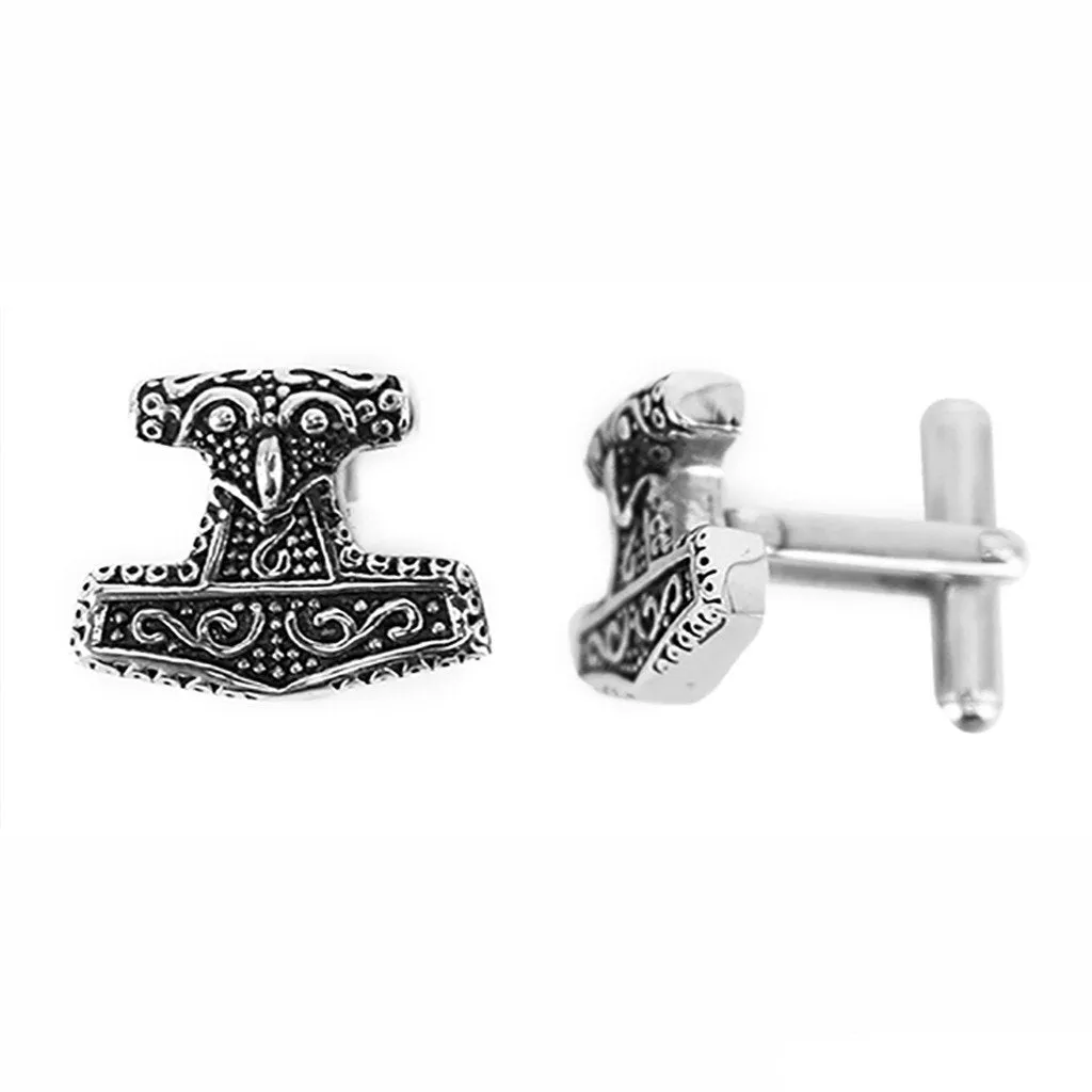 Mjolnir Cufflinks, Stainless Steel