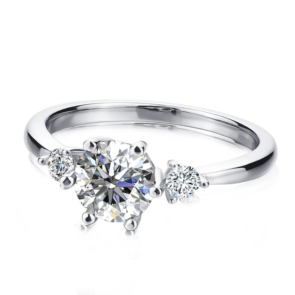 Moissanite by Cate & Chloe Sarah Sterling Silver Ring with Moissanite Crystals