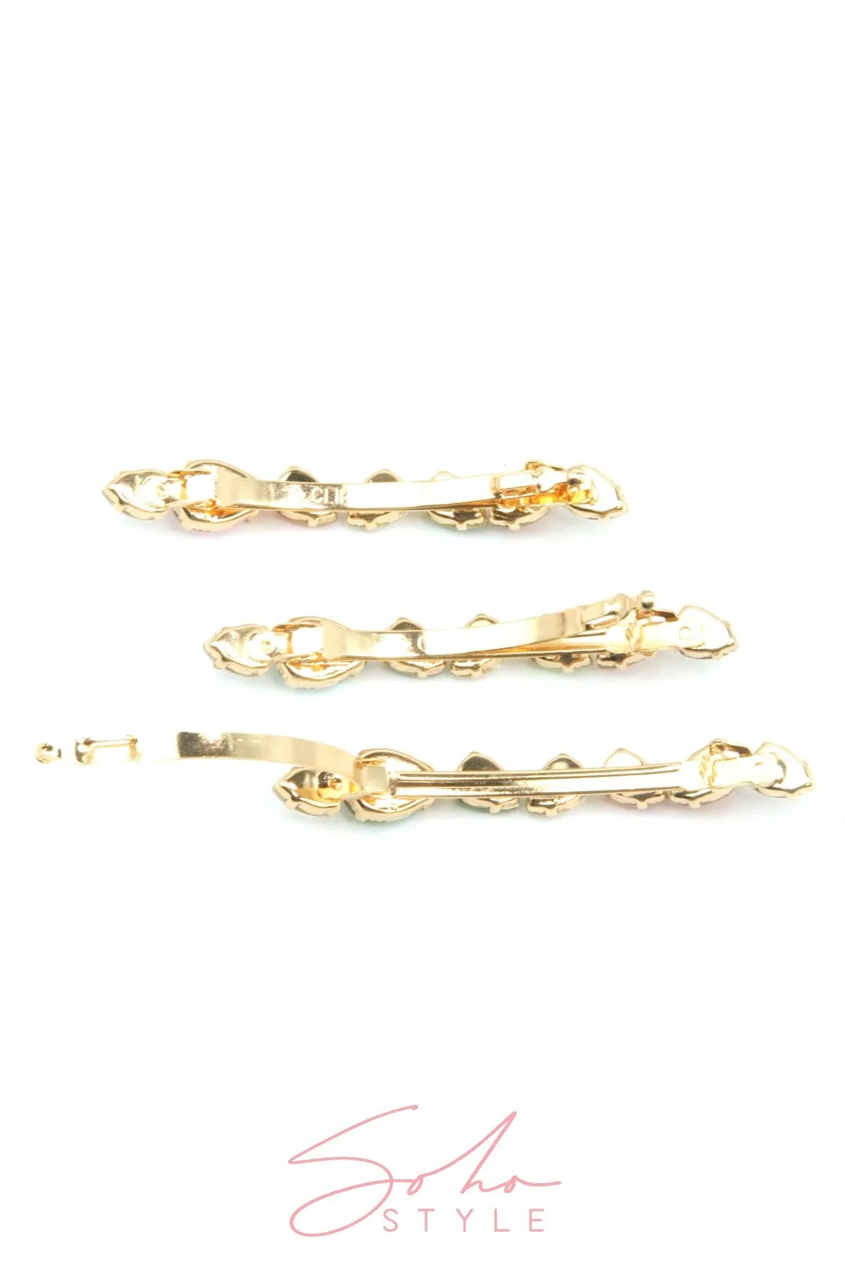 Multi-Colored Bejeweled Barrette set