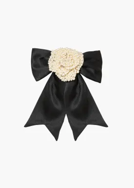 Muriel Bow Barrette -- Pearl