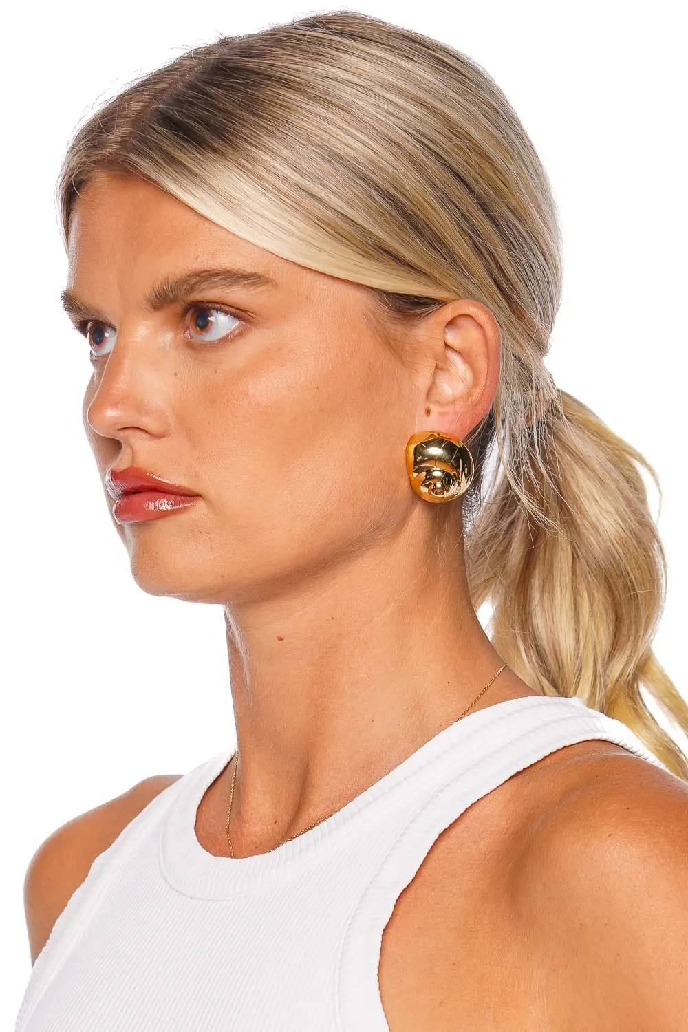 Natica Gold Shell Stud Earrings