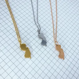 New Jersey State Silhouette Necklace