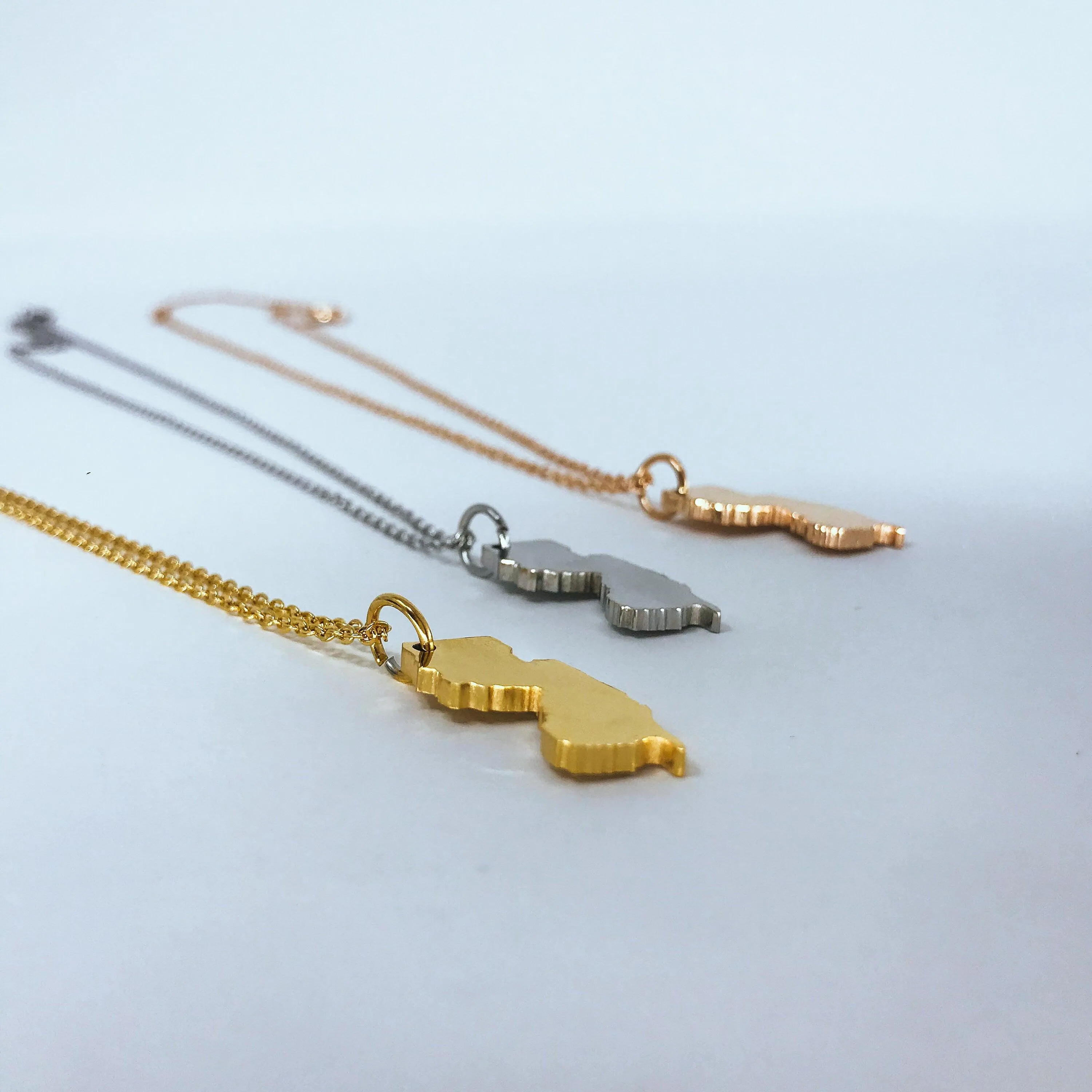 New Jersey State Silhouette Necklace