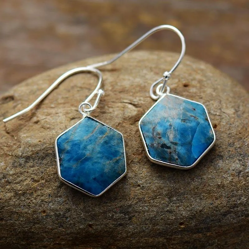 Ngiiny Blue Apatite Drop Earrings