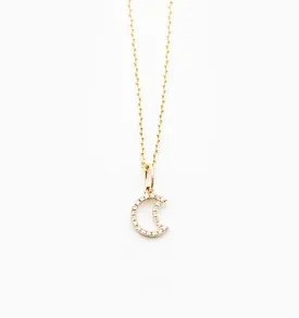 Open Moon Diamond Necklace