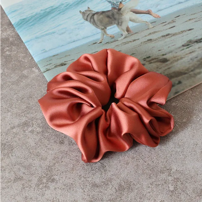 Oversized Satin Scrunchie - Dusty Coral