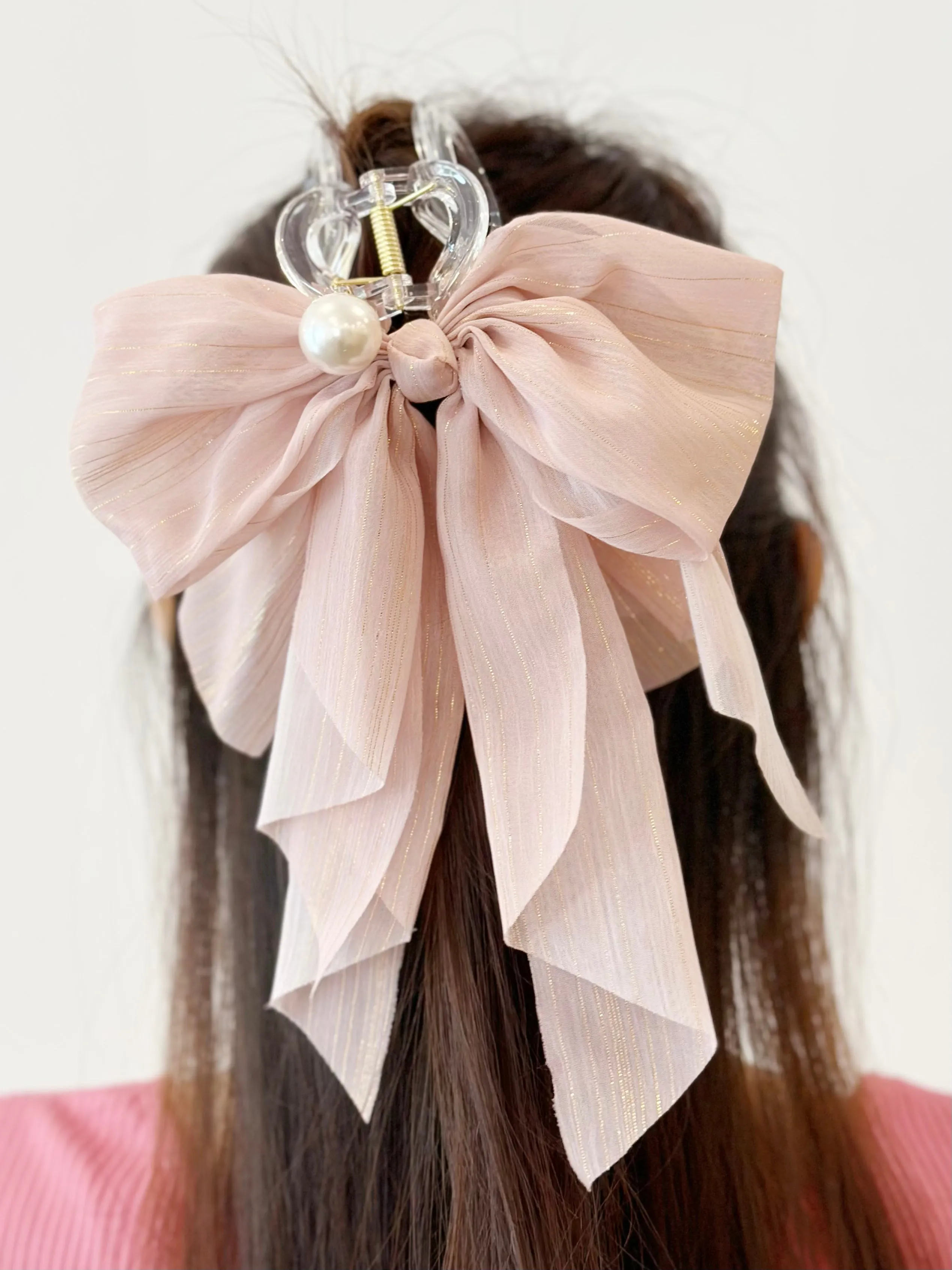 Pastel Vinca Ribbon Hair Claw