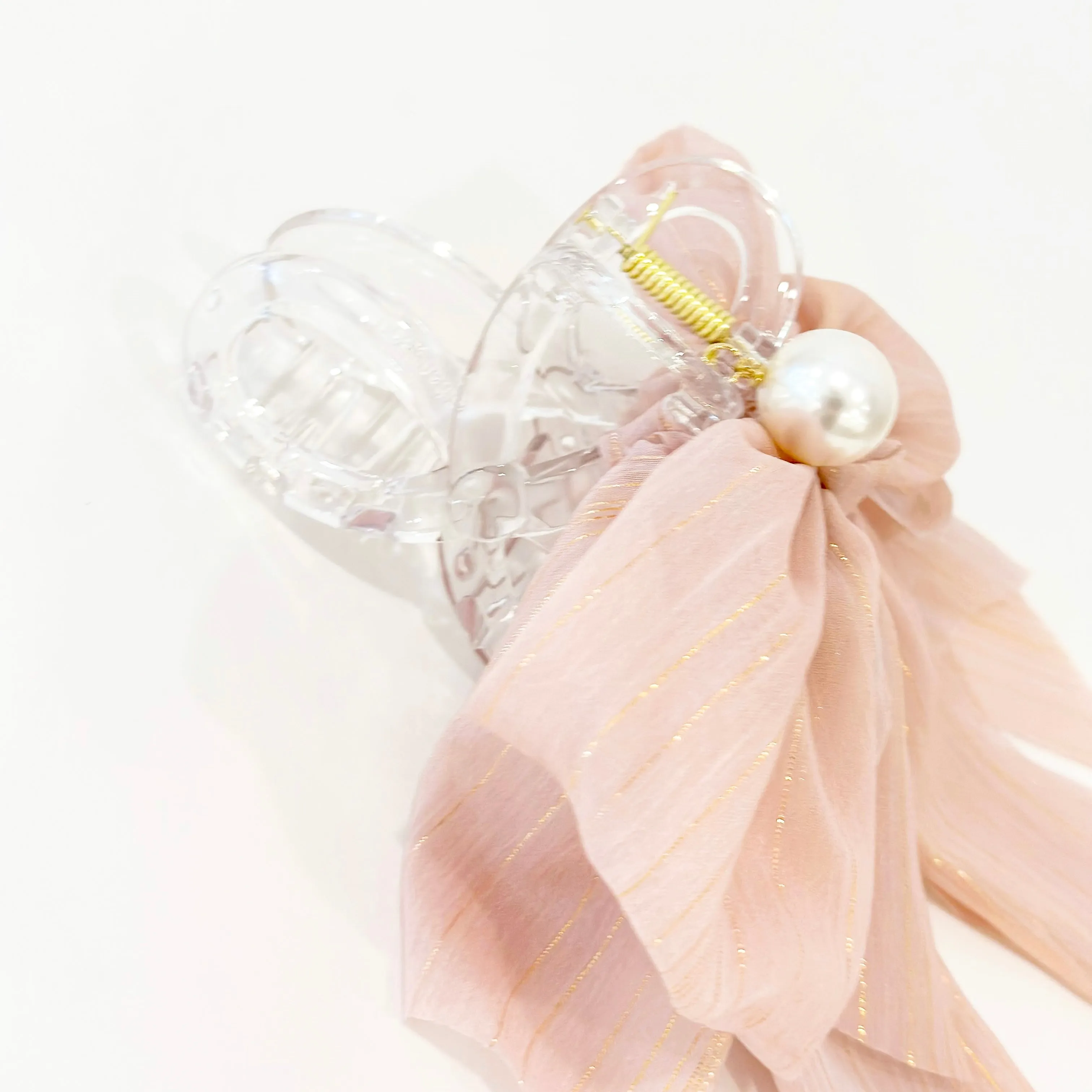 Pastel Vinca Ribbon Hair Claw