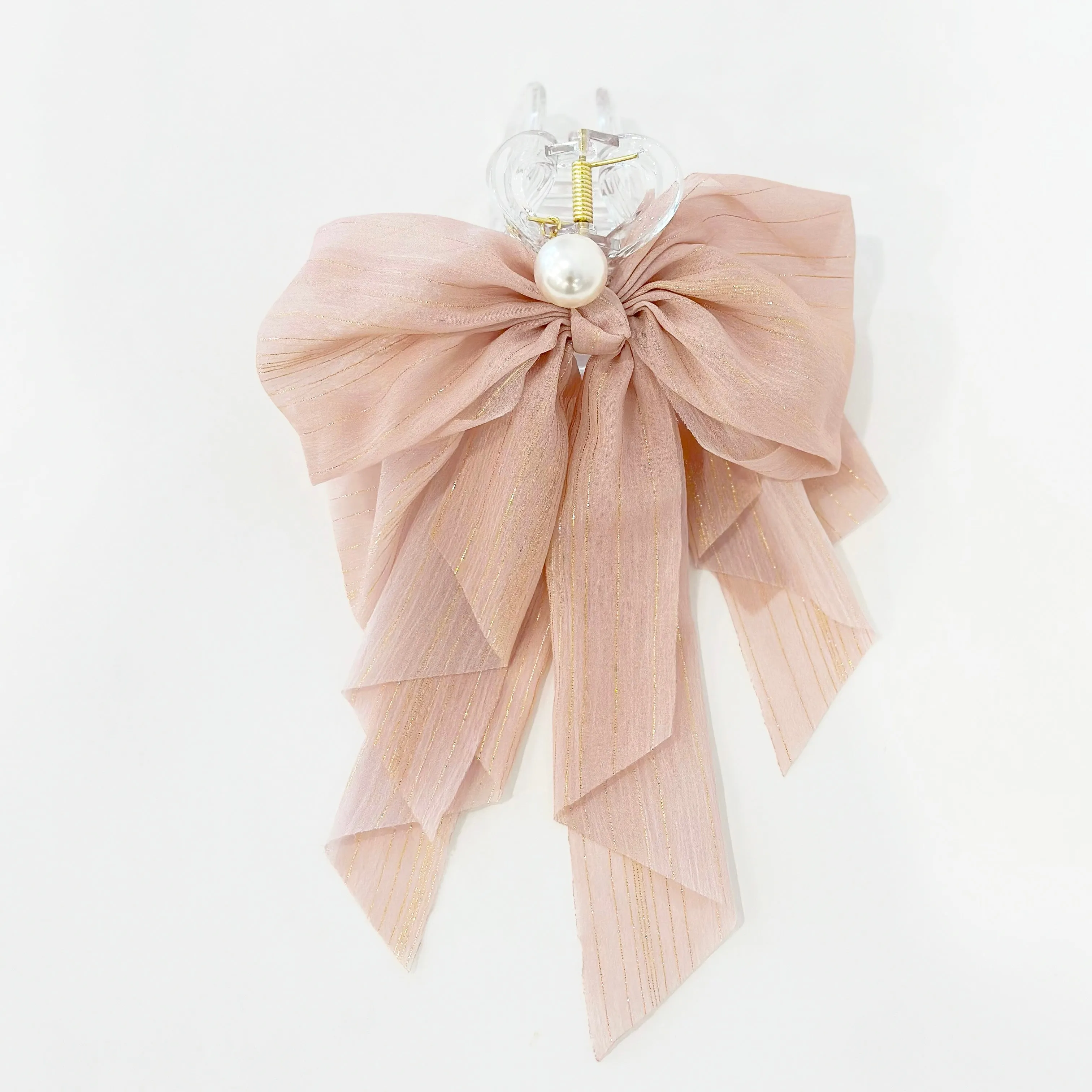 Pastel Vinca Ribbon Hair Claw
