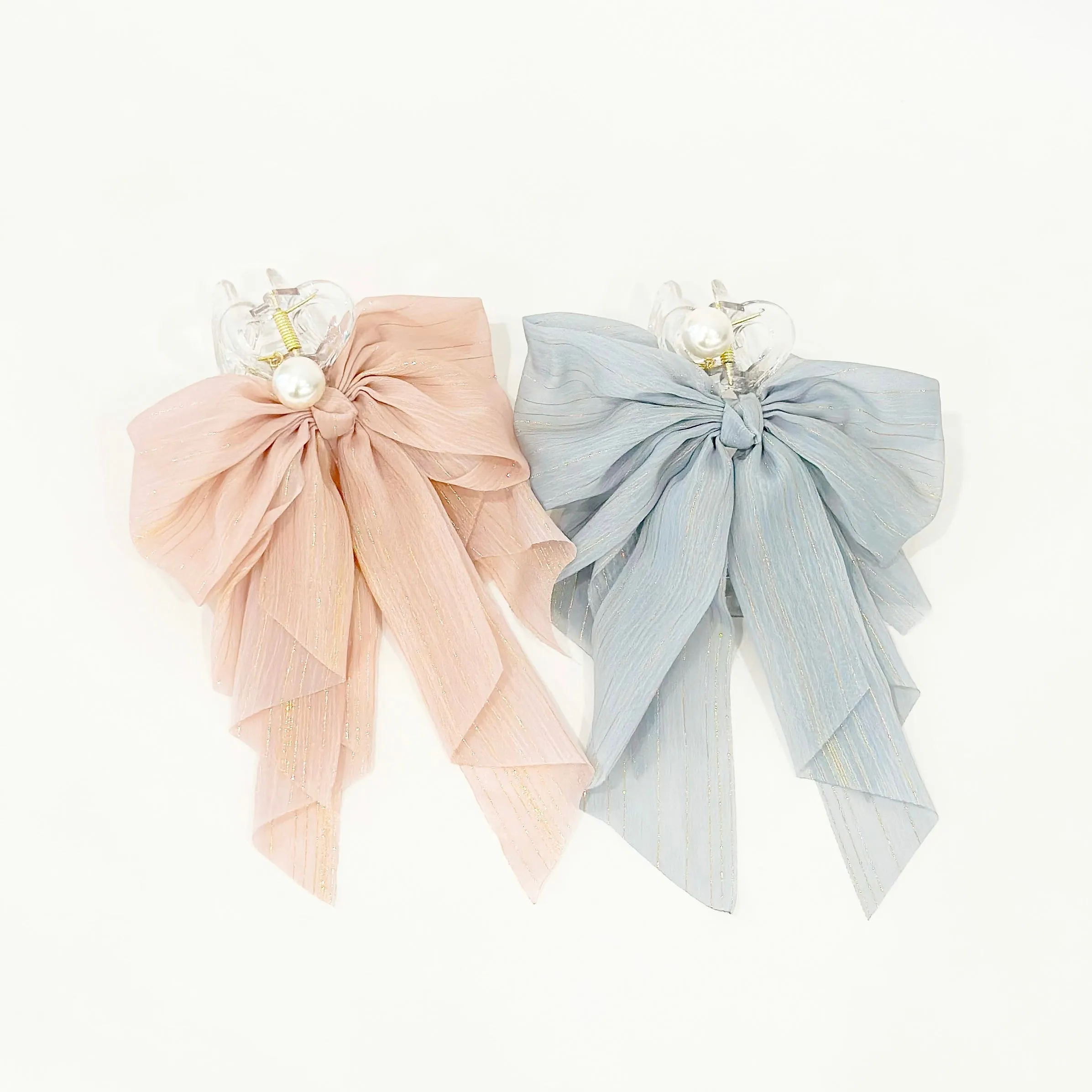 Pastel Vinca Ribbon Hair Claw