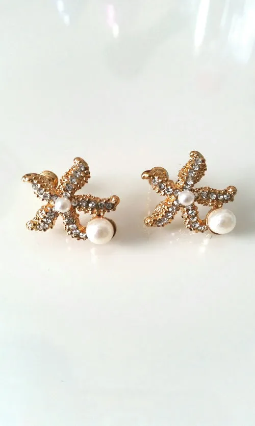 Pearl Sea Star Earrings