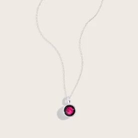 Pink Moon Sky Light Necklace in Silver