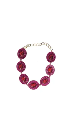 Pink Oval Crystal Necklace