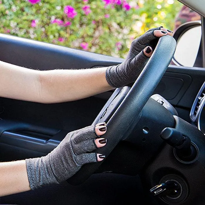 Premium Arthritis Compression Gloves For Men & Women - Smooth Grey