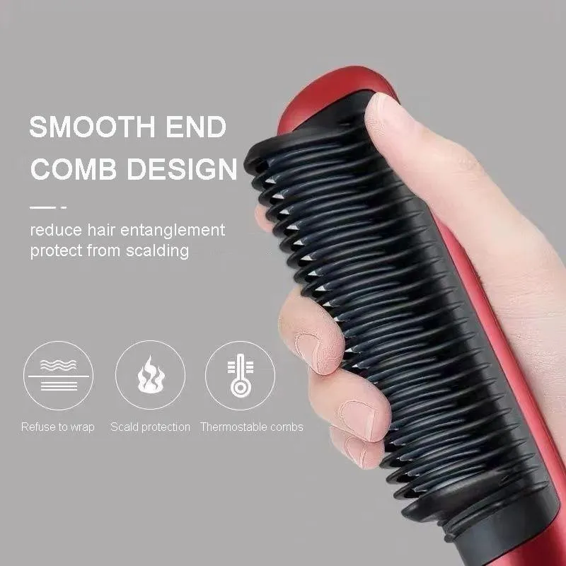 Professional Hair Straightener Tourmaline Hair Curler Brush Hair Comb