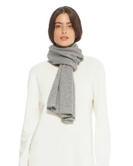 Pure Cashmere Plain Knit Scarf Medium Grey